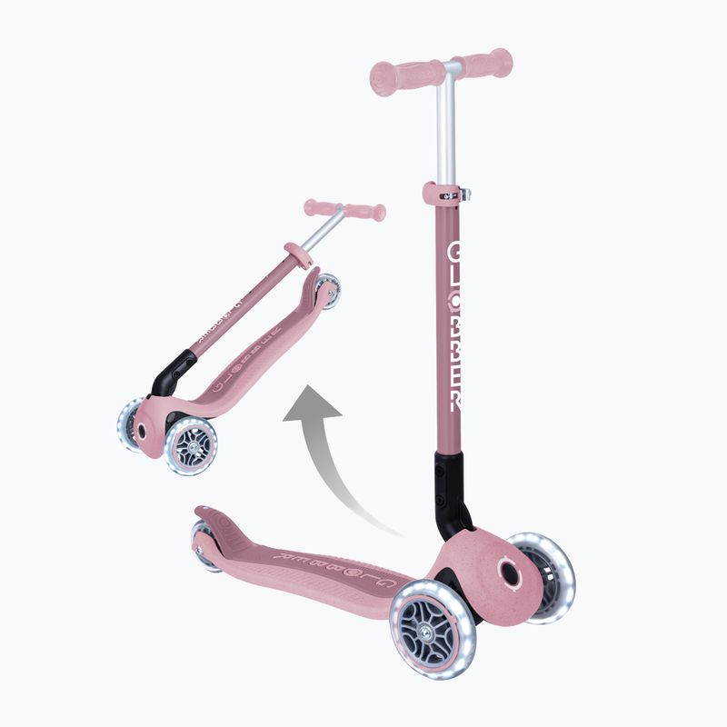 Самокат триколісний дитячий Globber Junior Primo Foldable Lights Eco berry 8