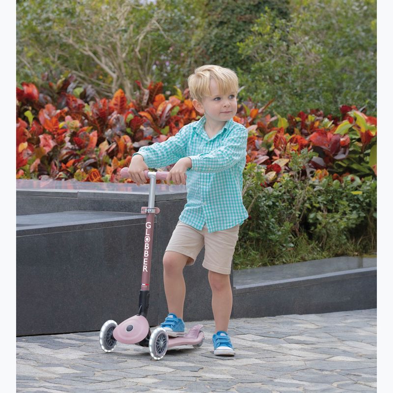 Самокат триколісний дитячий Globber Junior Primo Foldable Lights Eco berry 10