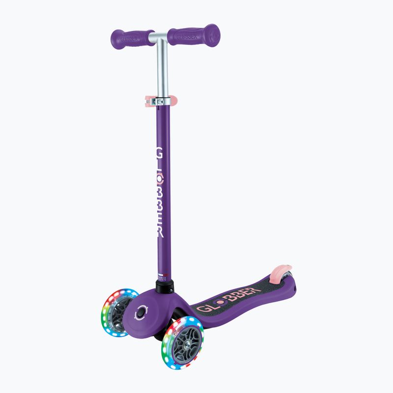 Самокат трьохколісний дитячий Globber Primo Lights dark purple 3