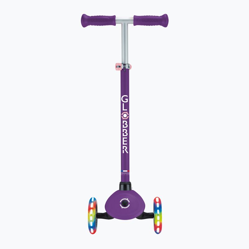 Самокат трьохколісний дитячий Globber Primo Lights dark purple 5