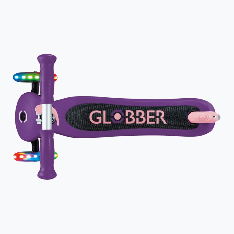 Самокат трьохколісний дитячий Globber Primo Lights dark purple 6
