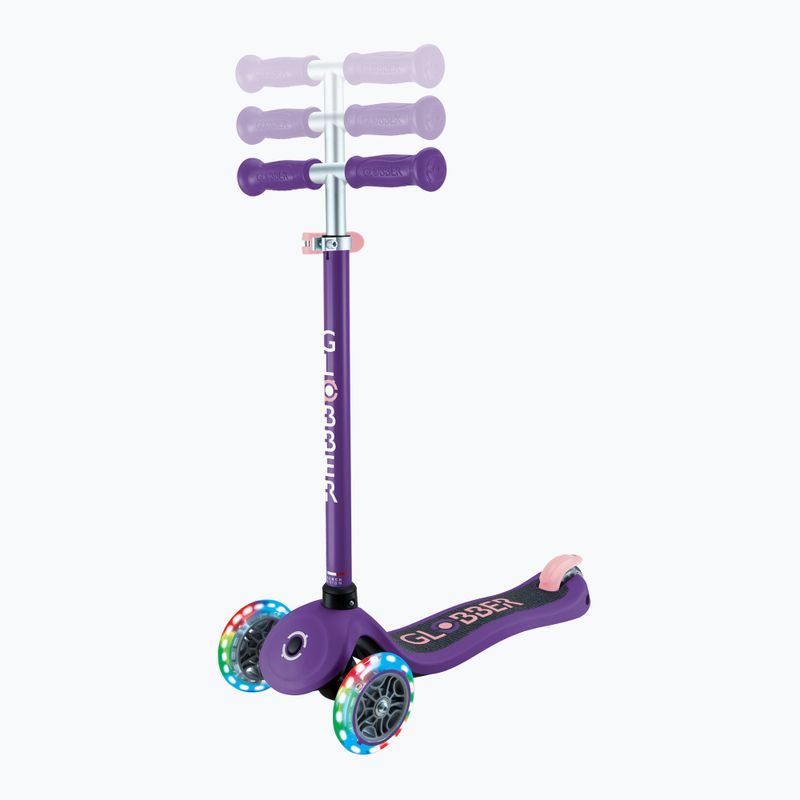 Самокат трьохколісний дитячий Globber Primo Lights dark purple 7