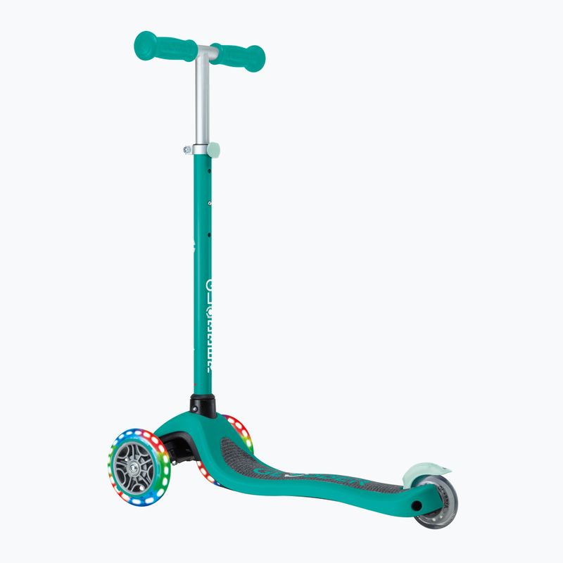 Самокат трьохколісний дитячий Globber Primo Lights dark emerald green 4