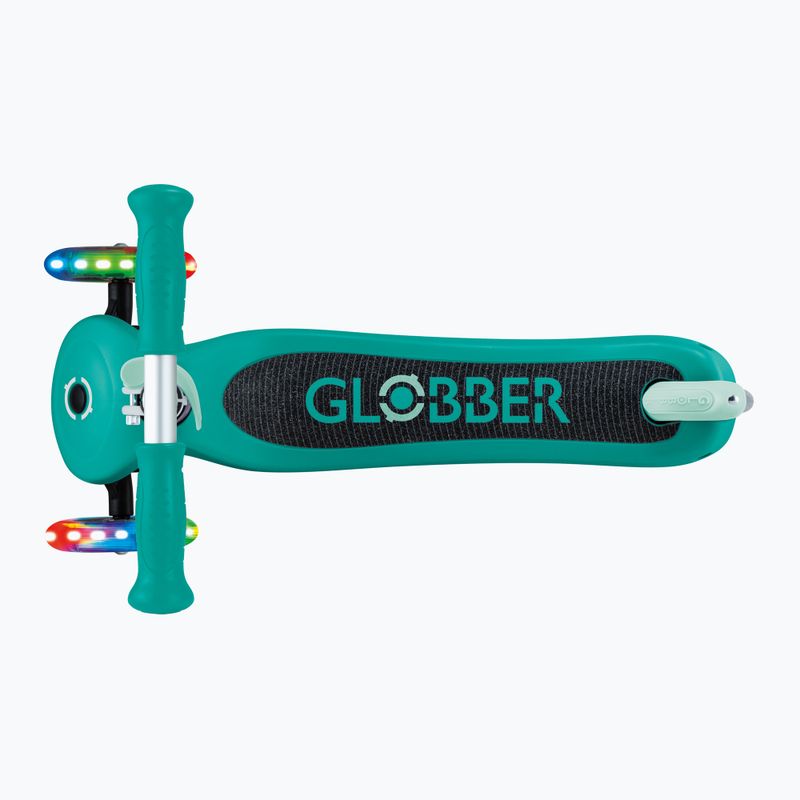 Самокат трьохколісний дитячий Globber Primo Lights dark emerald green 6