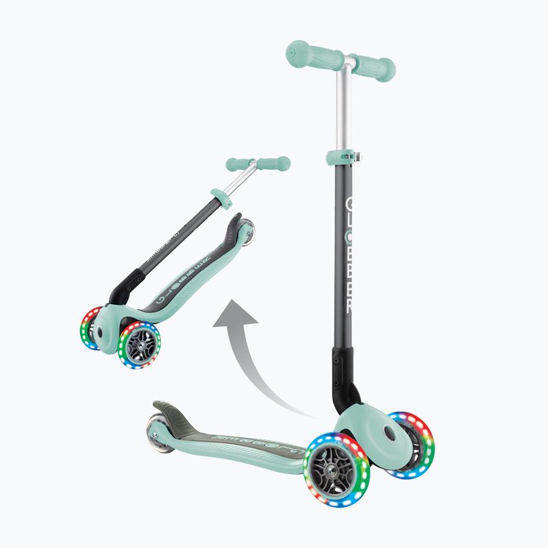 Самокат трьохколісний дитячий Globber Primo Foldable Lights mint 6