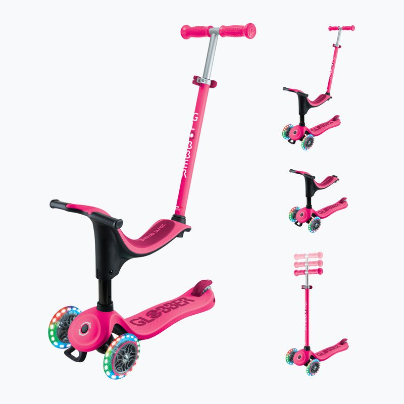 Самокат трьохколісний дитячий Globber Go.Up Sporty Lights fuchsia