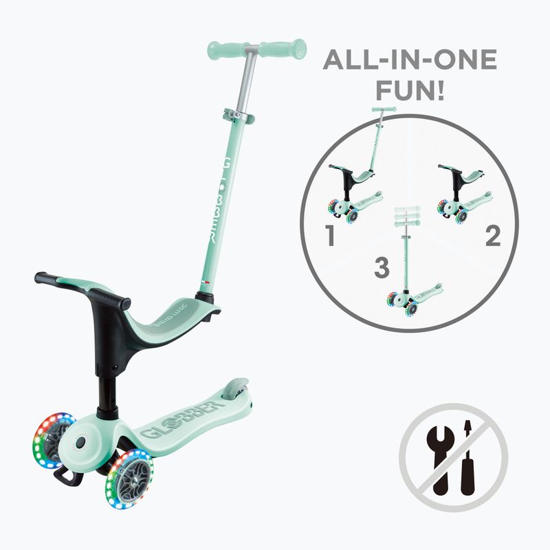 Самокат трьохколісний дитячий Globber Go.Up Sporty Lights mint 13