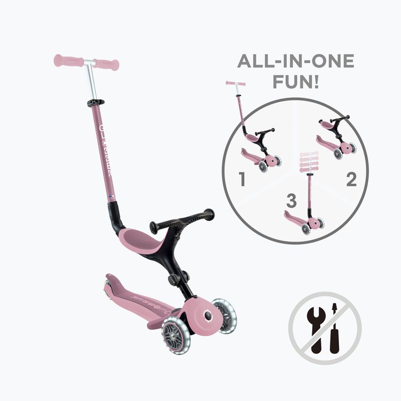 Самокат триколісний дитячий Globber Go.Up Active Ecologic Lights berry 2