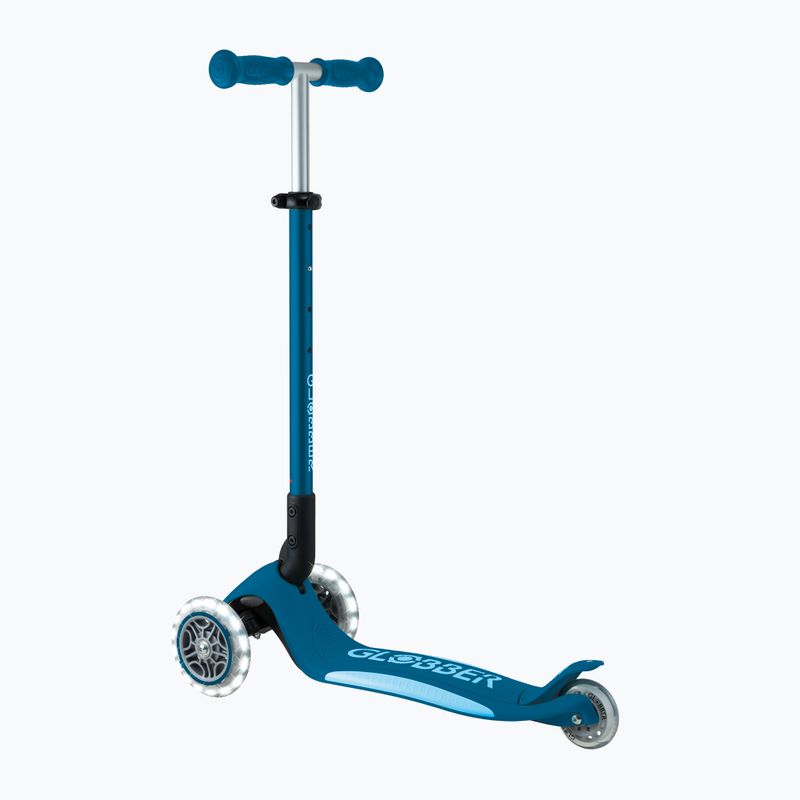 Дитячий триколісний самокат Globber Primo Foldable Plus Lights бензиновий синій 3