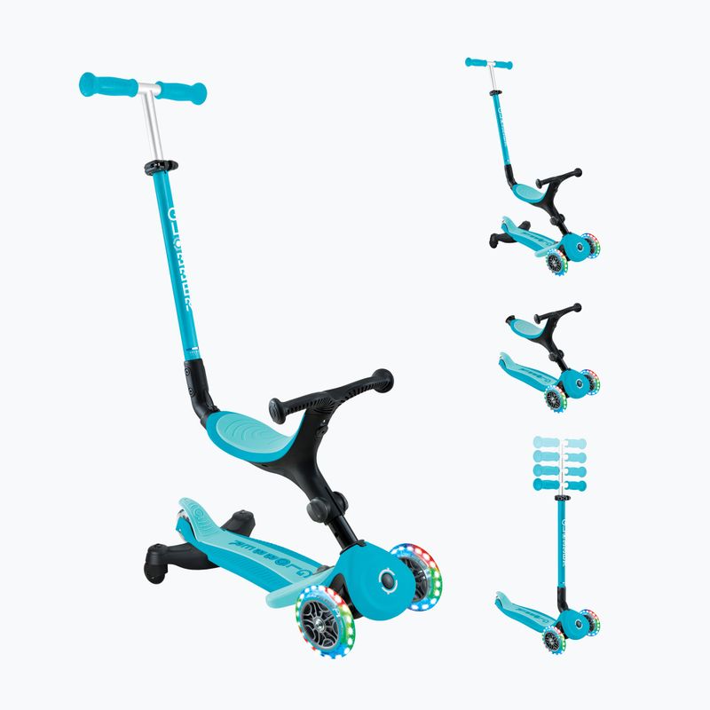 Самокат триколісний дитячий Globber Go.Up Active Lights 360 aqua