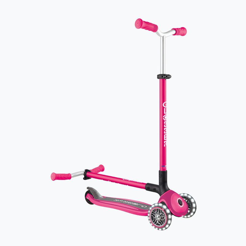 Самокат триколісний дитячий Globber Master Lights fuchsia 10