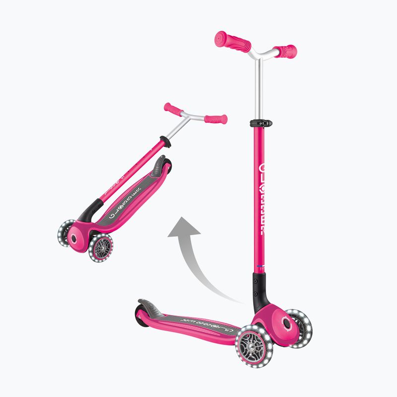 Самокат триколісний дитячий Globber Master Lights fuchsia 11
