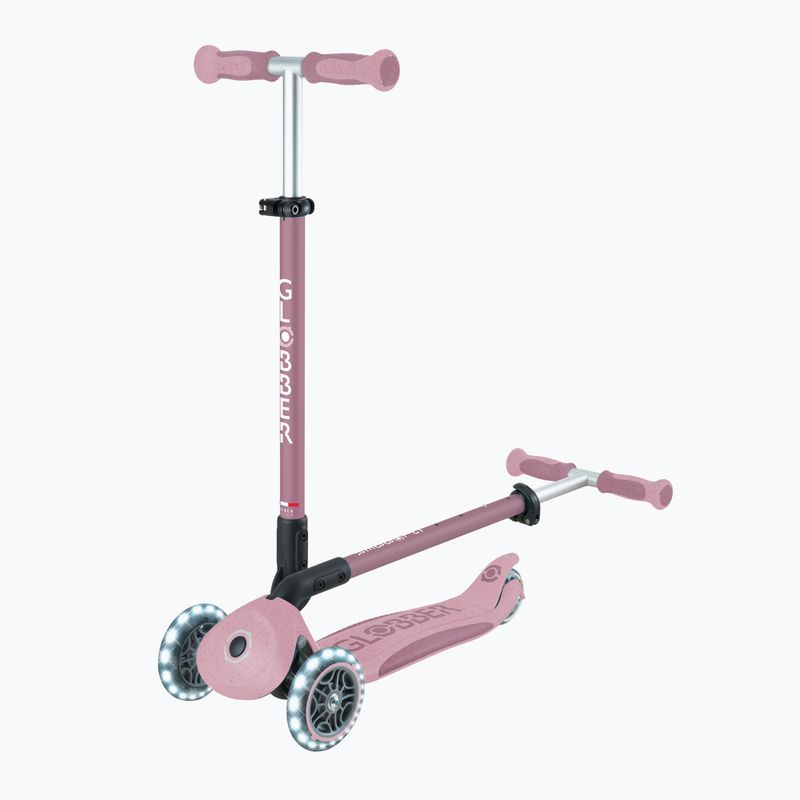 Самокат трьохколісний дитячий Globber Go.Up Deluxe Lights Ecologic 360 berry 10