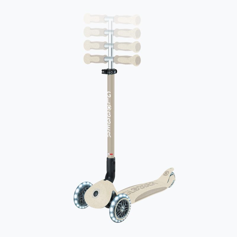 Самокат трьохколісний дитячий Globber Go.Up Deluxe Lights Ecologic 360 coconut 11