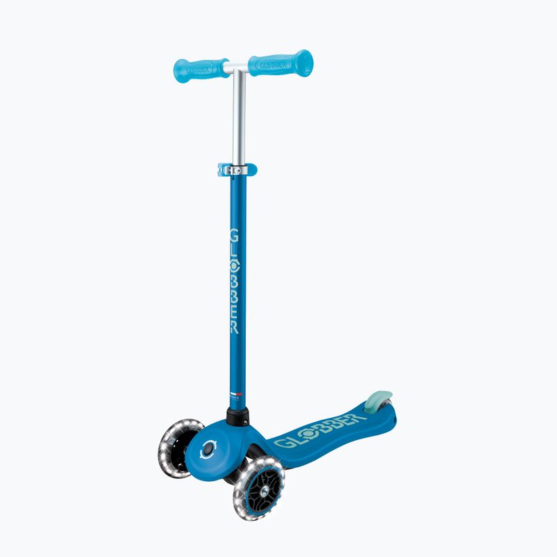 Самокат триколісний дитячий Globber Primo Plus Glow Lights petrol blue 3