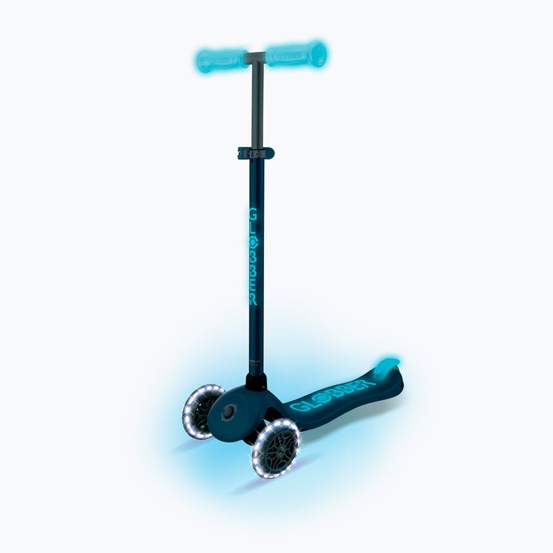 Самокат триколісний дитячий Globber Primo Plus Glow Lights petrol blue 9