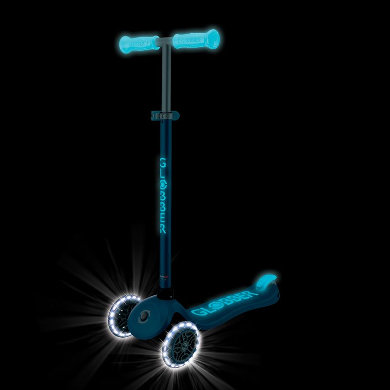 Самокат триколісний дитячий Globber Primo Plus Glow Lights petrol blue 10