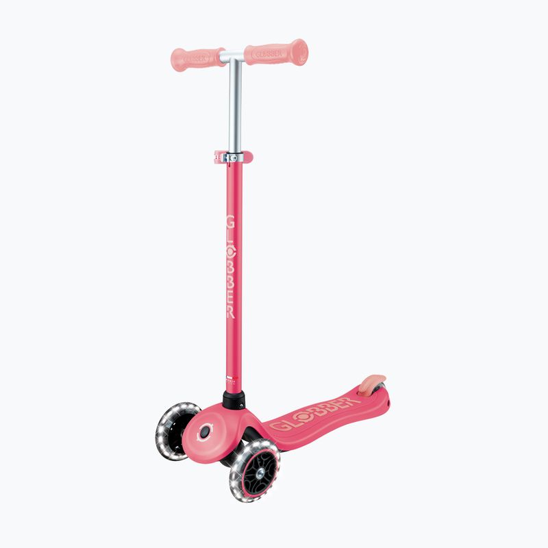 Самокат триколісний дитячий Globber Primo Plus Glow Lights coral pink 5