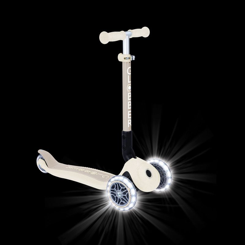 Самокат триколісний дитячий Globber Junior Foldable Lights Eco coconut 11