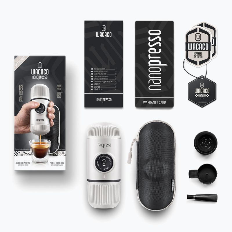 Портативна кавоварка Wacaco Nanopresso 80 мл + білосніжний чохол 2