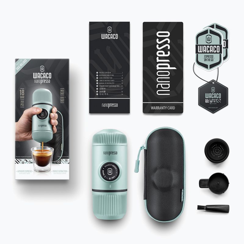 Портативна кавоварка Wacaco Nanopresso 80 мл + чохол арктичний синій 2