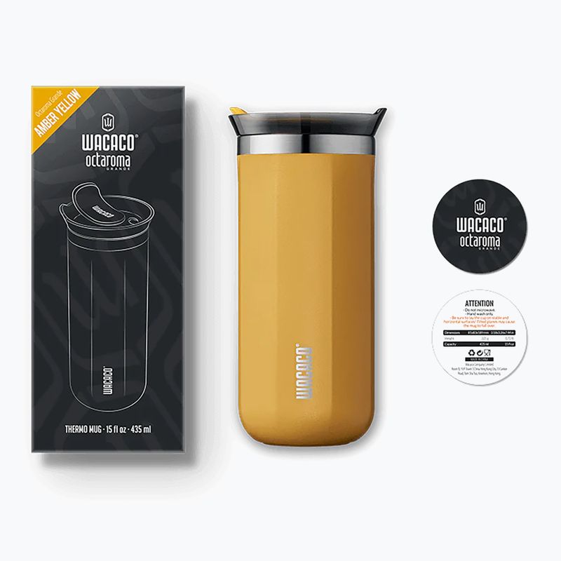 Кружка термічна WACACO Octaroma Grande 435 мл amber yellow 2