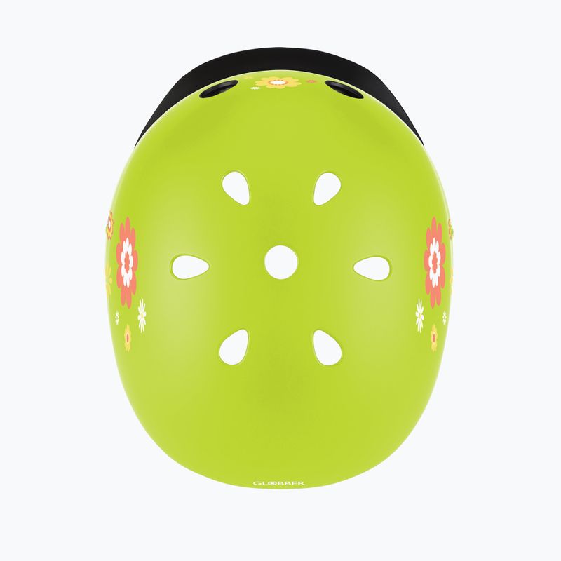 Шолом дитячий Globber Primo Fantasy lime green flower 4