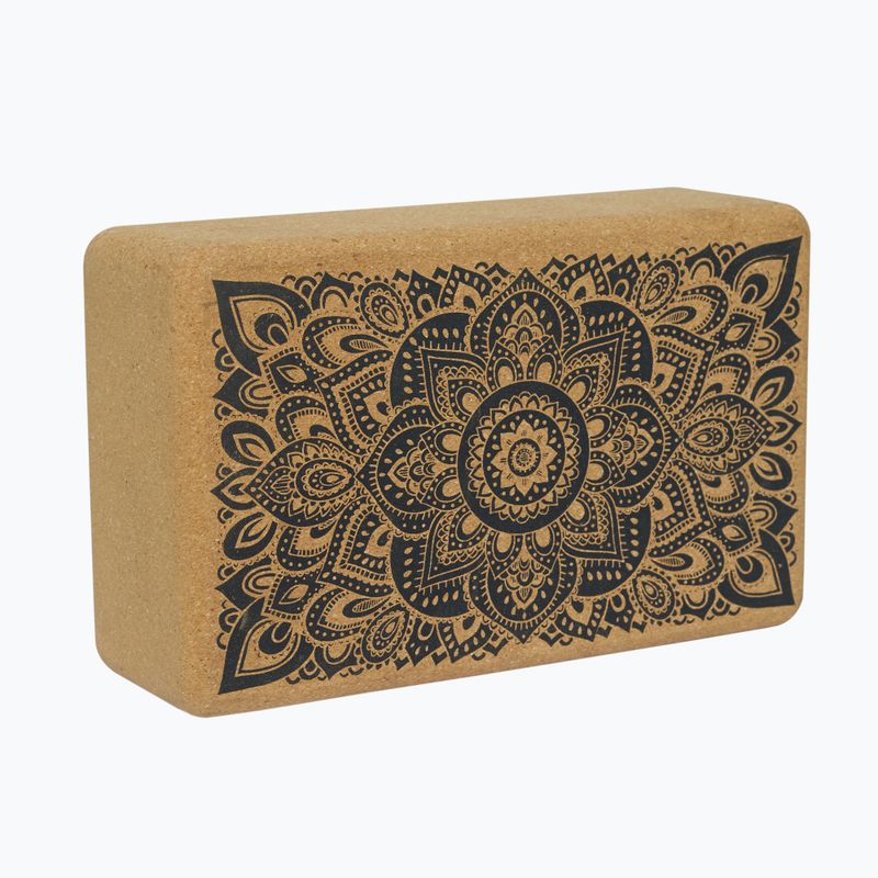 Блок для йоги  Yoga Design Lab Cork Yoga коричневий  BL-Cork-Mandala Black 7