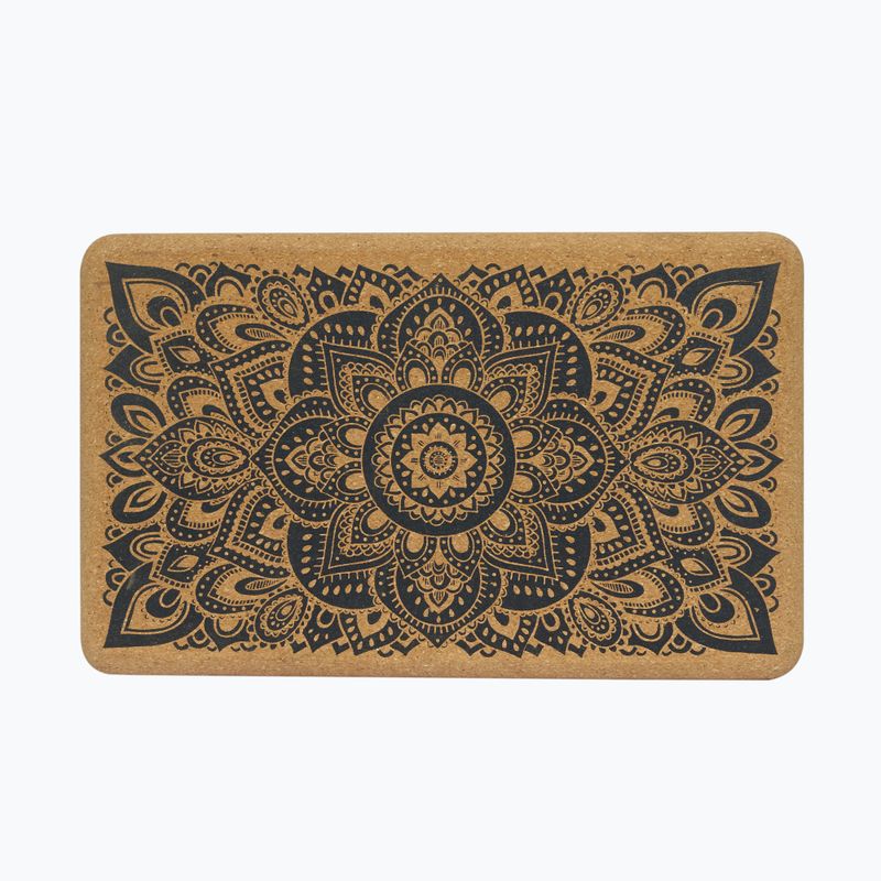Блок для йоги  Yoga Design Lab Cork Yoga коричневий  BL-Cork-Mandala Black 8