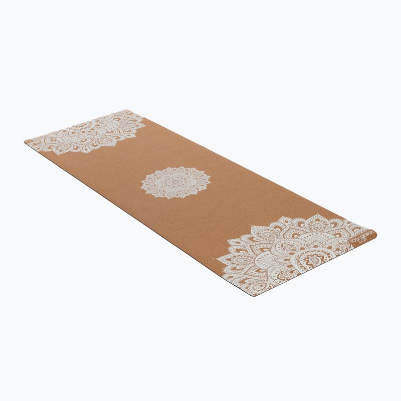 Килимок для йоги  Yoga Design Lab Cork 3,5 мм коричневий  Mandala White