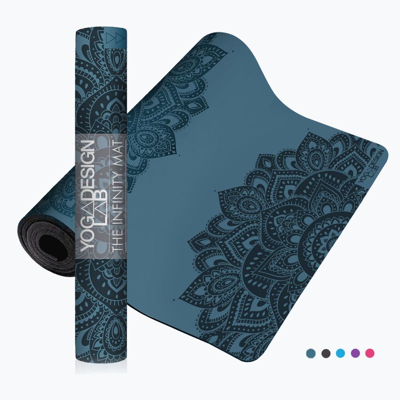 Килимок для йоги  Yoga Design Lab Infinity Yoga 3 мм синій Mandala Teal 6