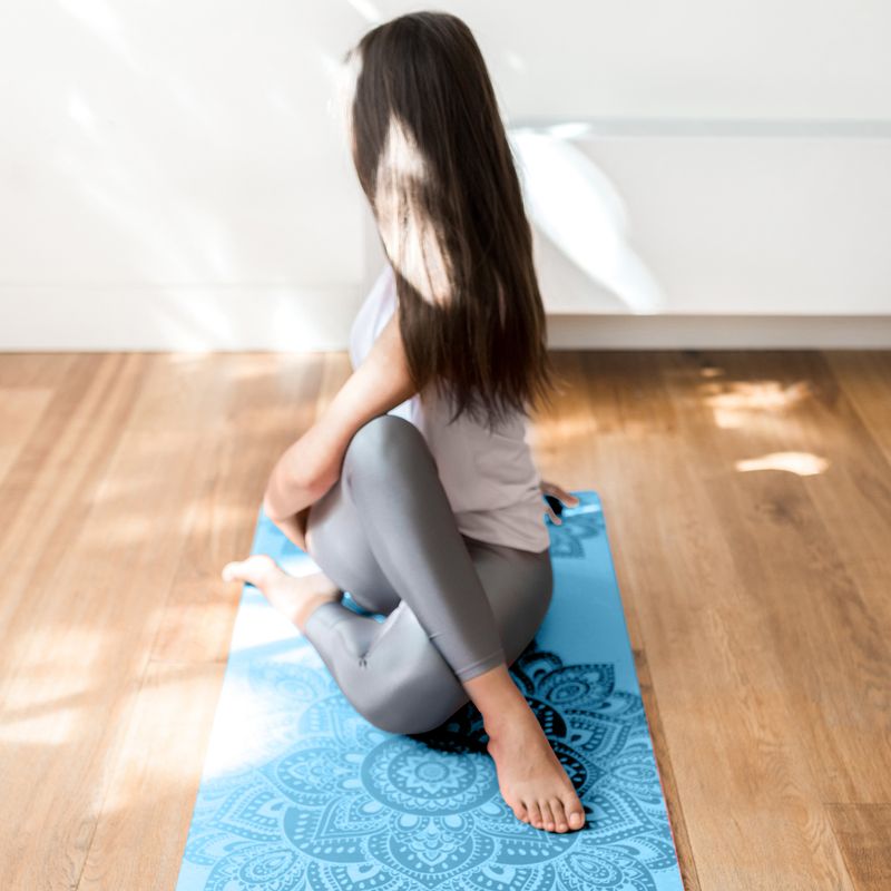 Килимок для йоги  Yoga Design Lab Flow Pure 6 мм синій Mandala Aqua 5