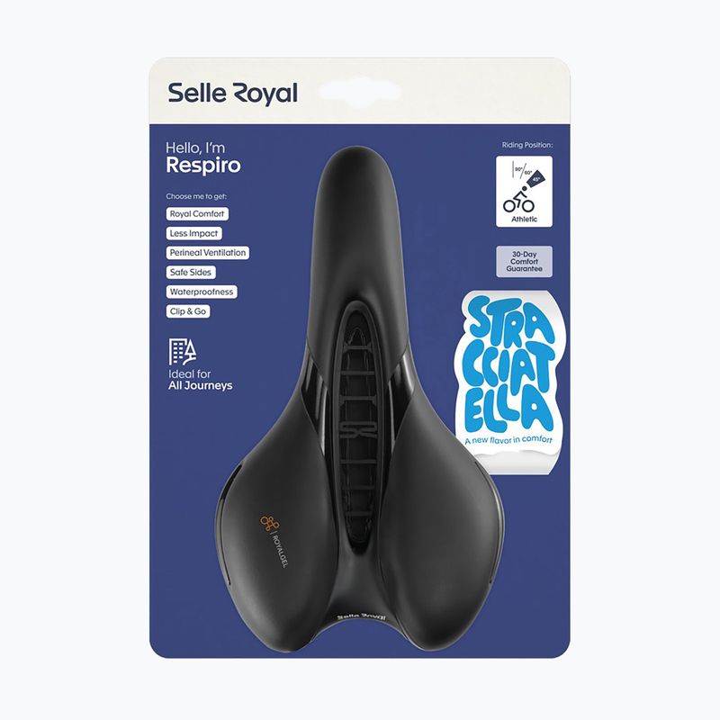 Сідло велосипедне Selle Royal Respiro Soft Athletic Straciatella 45St. black 8