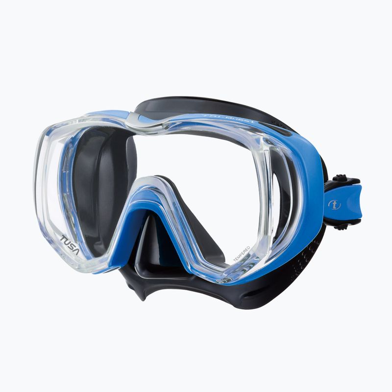 Маска для дайвінгу TUSA Tri-Quest Fd чорно-блакитна M-3001