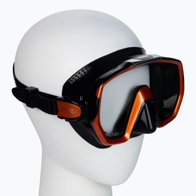 Маска для дайвінгу TUSA Freedom Elite чорно-помаранчева M1003QB EO 2