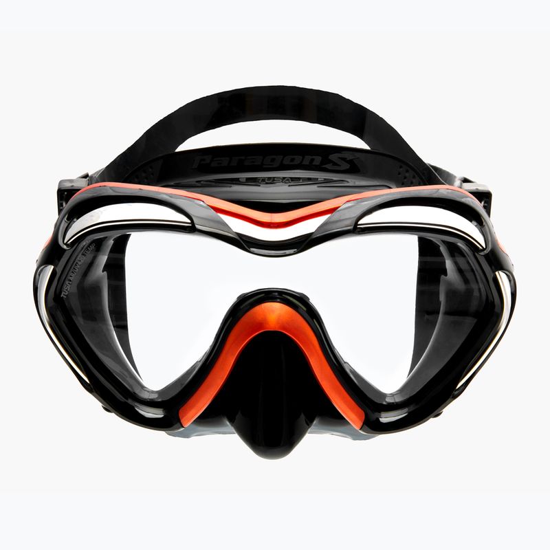 Маска для дайвінгу / підводного плавання TUSA Paragon S Mask чорно-оранжева M-1007 2