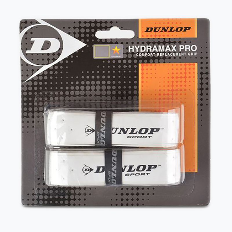 Обгортки для ракеток для сквошу Dunlop Hydramax Pro 2 шт. білі 613251