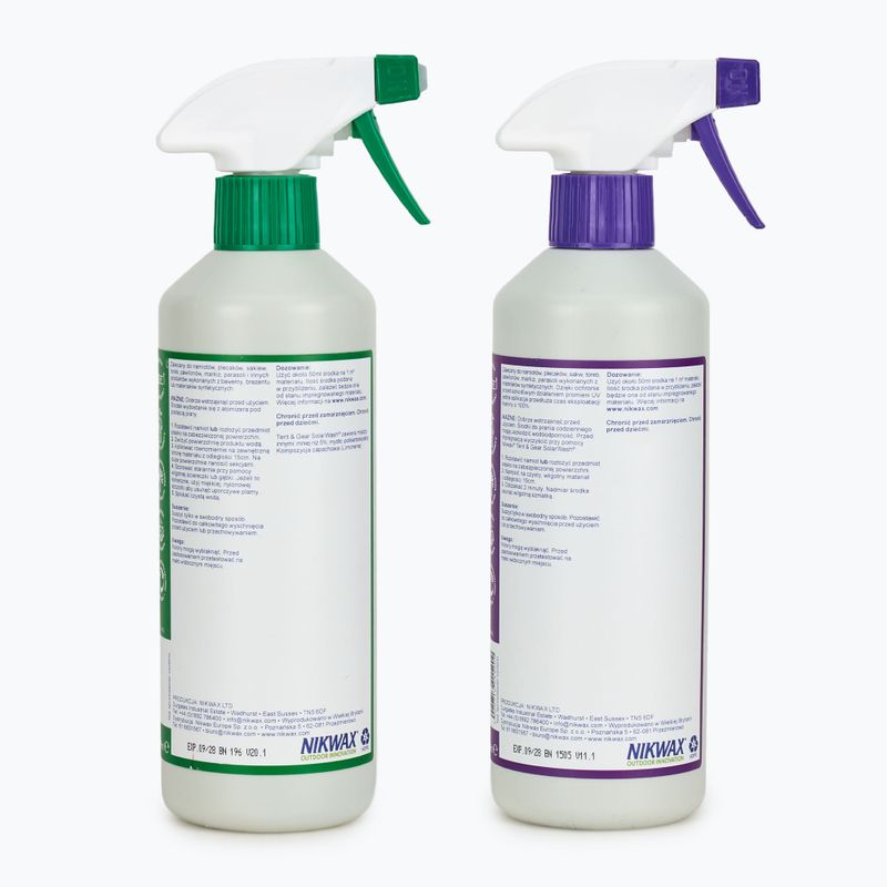 Nikwax Tent & Gear SolarWash / SolarProof Spray-On 2 x 500 мл Набір для очищення та захисту від ультрафіолетового випромінювання Tent & Gear 2