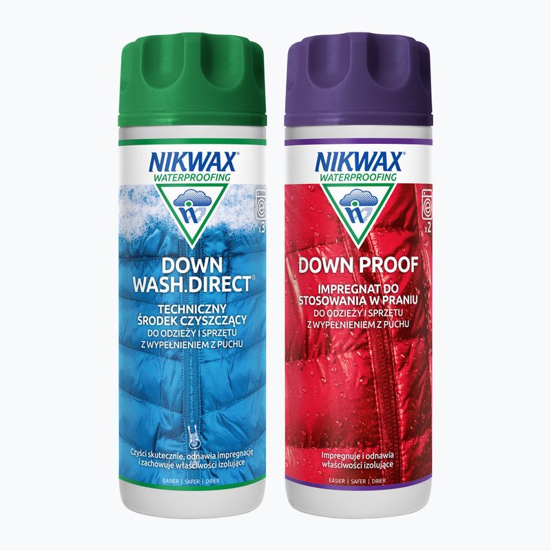 Nikwax Down Wash Direct & Down Proof 2 x 300 мл для догляду за одягом та спорядженням з наповнювачем з пуху