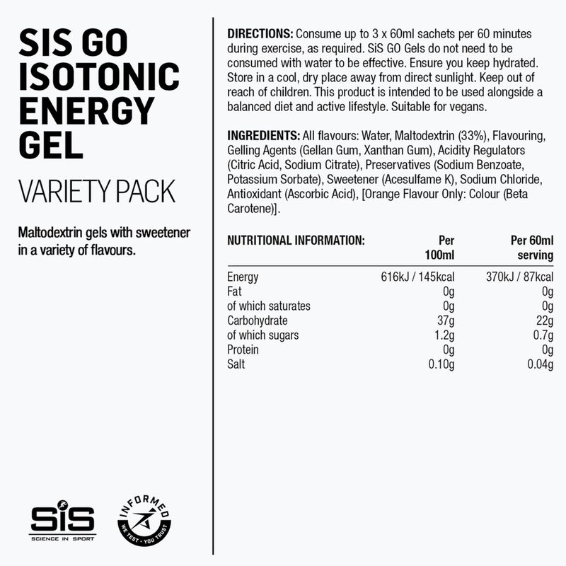Ізотонічний гель Science in Sport GO Isotonic Energy 7 x 60 ml apple/limlem/blkcurnt/troal/pnkgrape/orang/pinple 2