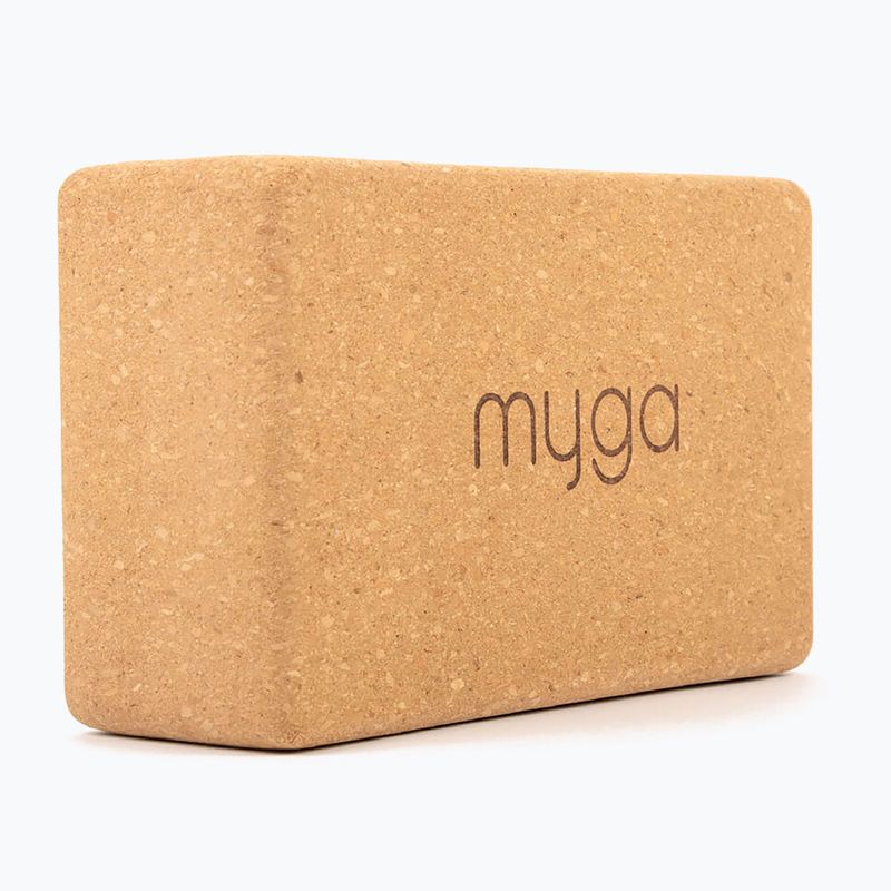 Блок для йоги Myga Cork Block brown 2
