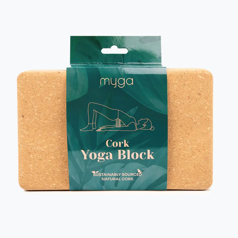 Блок для йоги Myga Cork Block brown 6