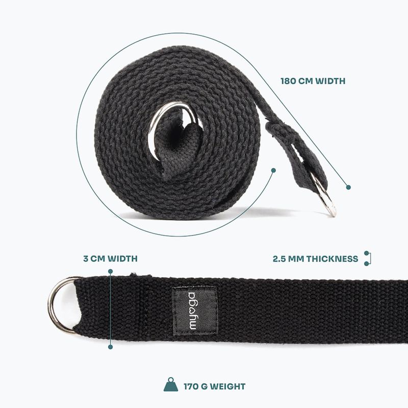 Ремінь для йоги Myga 2 in 1 black 6