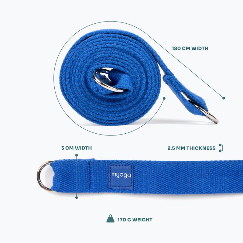 Ремінь для йоги Myga 2 in 1 blue 5