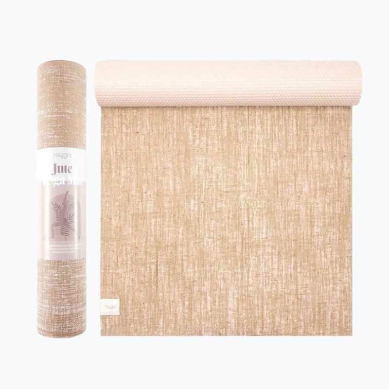 Килимок для йоги Myga Jute 5 mm beige 3