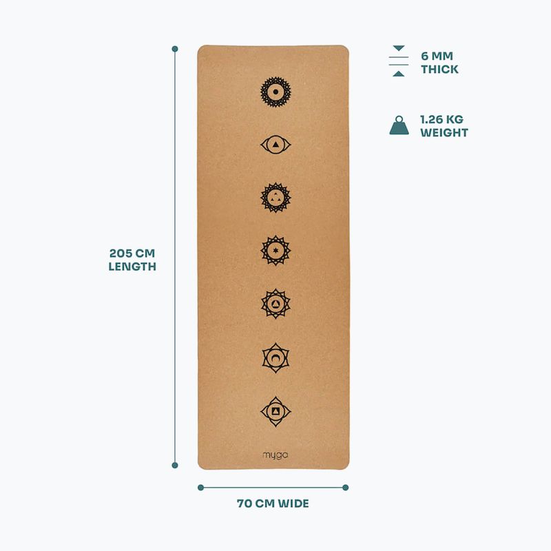 Килимок для йоги Myga Chakra XL 6 mm brown 7