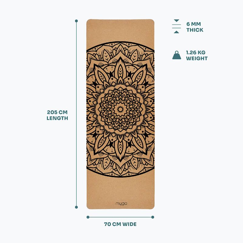 Килимок для йоги Myga Mandala XL 6 mm brown 7