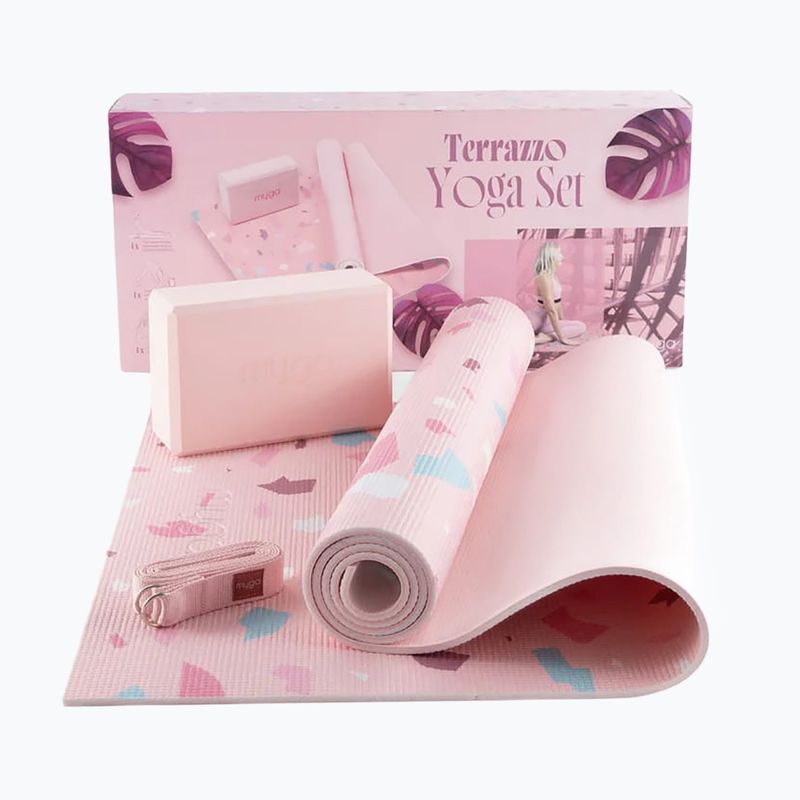 Набір для йоги Myga Terrazzo Yoga Set mat + block + strap purple 11