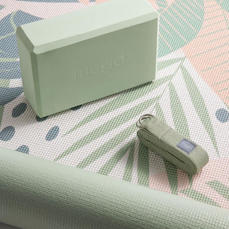 Набір для йоги Myga Palm Yoga Set mat + block + green strap 5