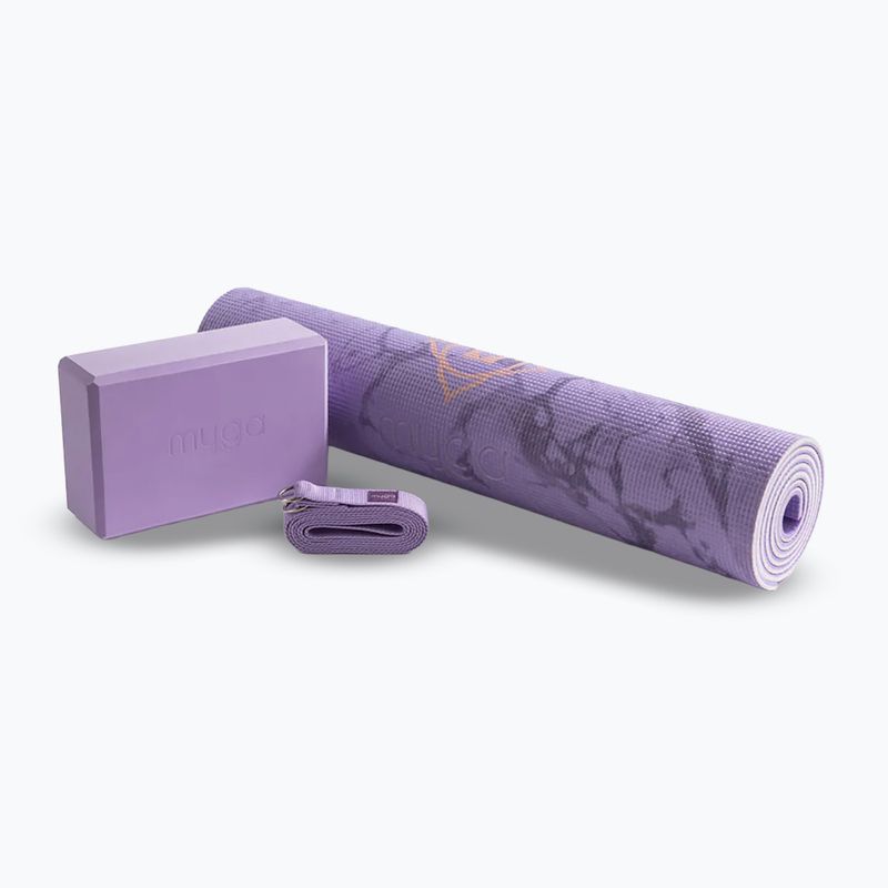 Набір для йоги Myga Chakra Yoga Set mat + block + purple strap 2